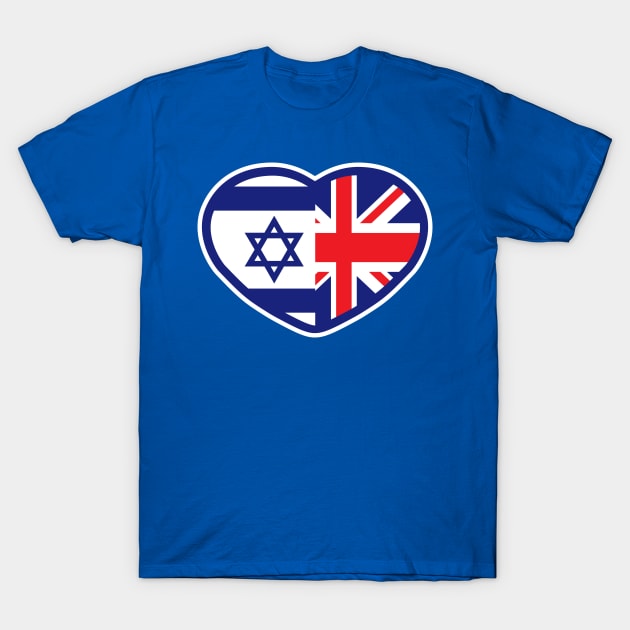 Israel UK Flags T-Shirt by MeLoveIsrael